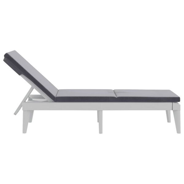 vidaXL Ξαπλώστρα με Μαξιλάρι Λευκή 186 x 60 x 29 από Πολυπροπυλένιο