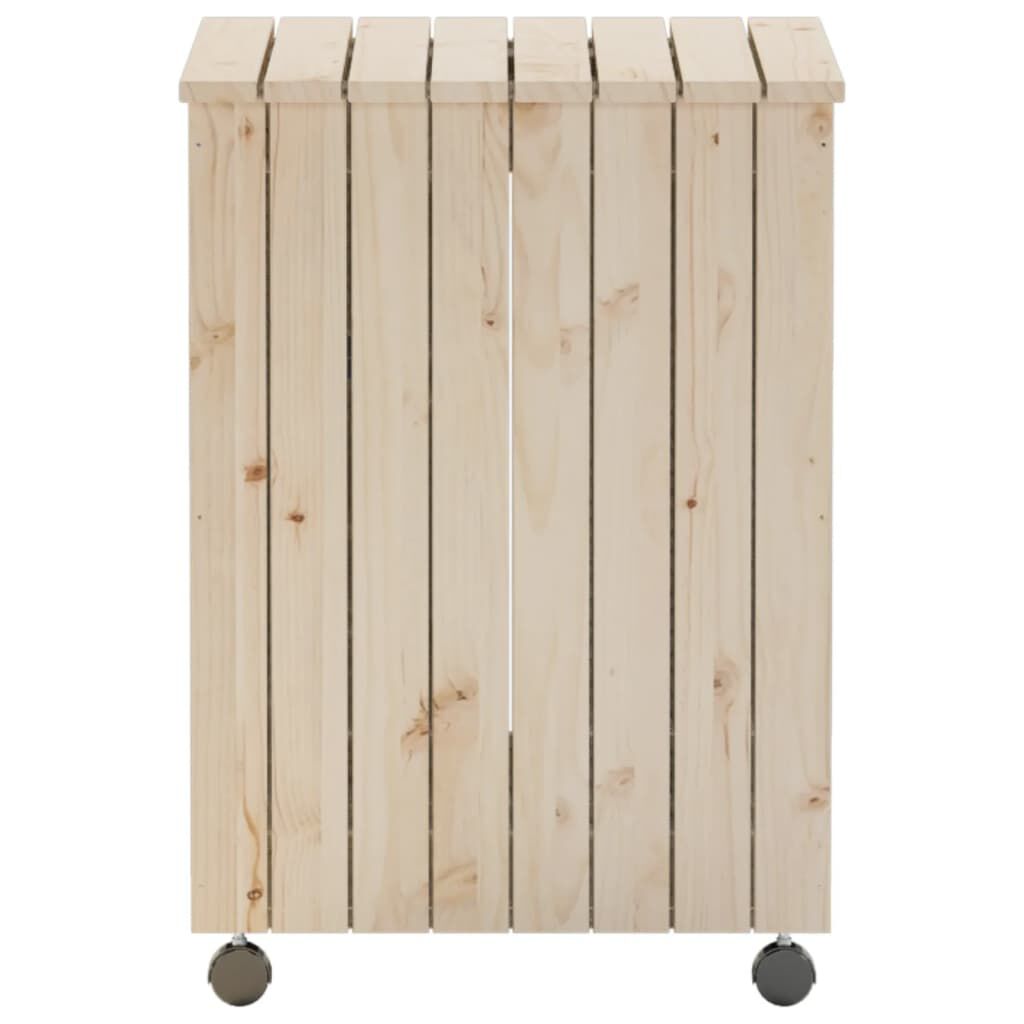 vidaXL Καλάθι Άπλυτων με Τροχούς RANA 45x45x64εκ. Μασίφ Ξύλο Πεύκου