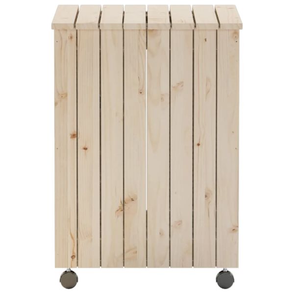 vidaXL Καλάθι Άπλυτων με Τροχούς RANA 45x45x64εκ. Μασίφ Ξύλο Πεύκου