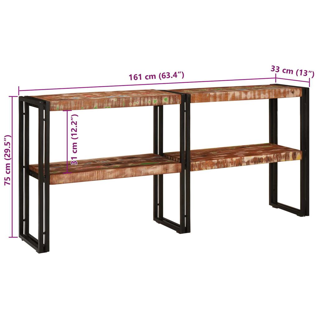 vidaXL Τραπέζι Κονσόλας 160x33x75 εκ Μασίφ Ξύλο Ανάκτηση