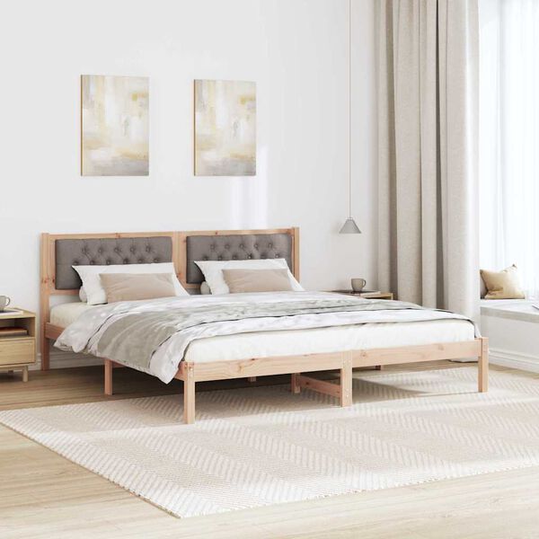 vidaXL &Sigma;&kappa;&epsilon;&lambda;&epsilon;&tau;ό&sigmaf; &Kappa;&rho;&epsilon;&beta;&alpha;&tau;&iota;&omicron;ύ Taupe 160 x 200 cm &Sigma;&tau;&epsilon;&rho;&epsilon;ά &xi;&upsilon;&lambda;&epsilon;ί&alpha; &pi;&epsilon;ύ&kappa;&omicron;&upsilon;