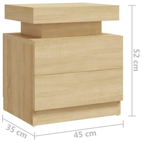 vidaXL Κομοδίνο Sonoma Δρυς 40 x 35 x 52 εκ. από Επεξεργ. Ξύλο