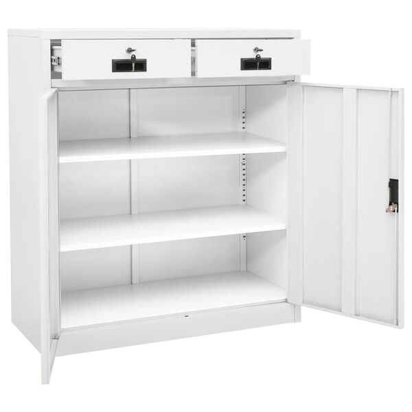 vidaXL Ντουλάπα Γραφείου Λευκή 90 x 40 x 102 εκ. Ατσάλινη