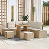 vidaXL Σετ Καναπέ Κήπου με μαξιλάρι 8 pcs Μπεζ Πολυ ράταν