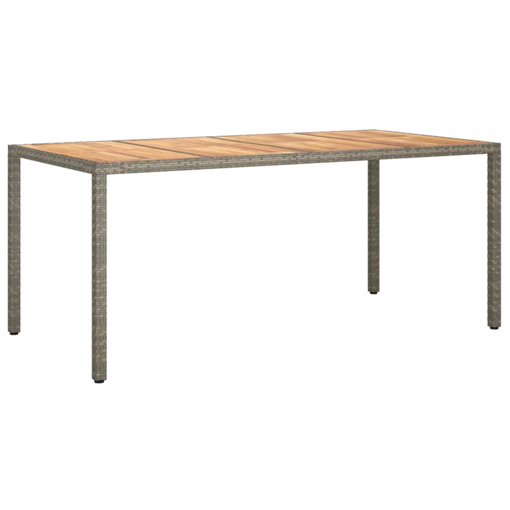 vidaXL Τραπέζι Κήπου Γκρι 190x90x75 εκ. Συνθετικό Ρατάν / Ξύλο Ακακίας