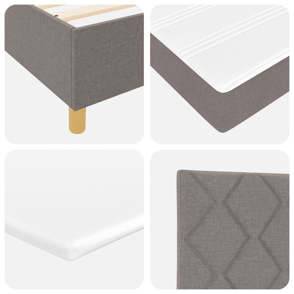 vidaXL Κρεβάτι με Ελατήρια και Στρώμα Ταπέ 80x200 cm Ύφασμα