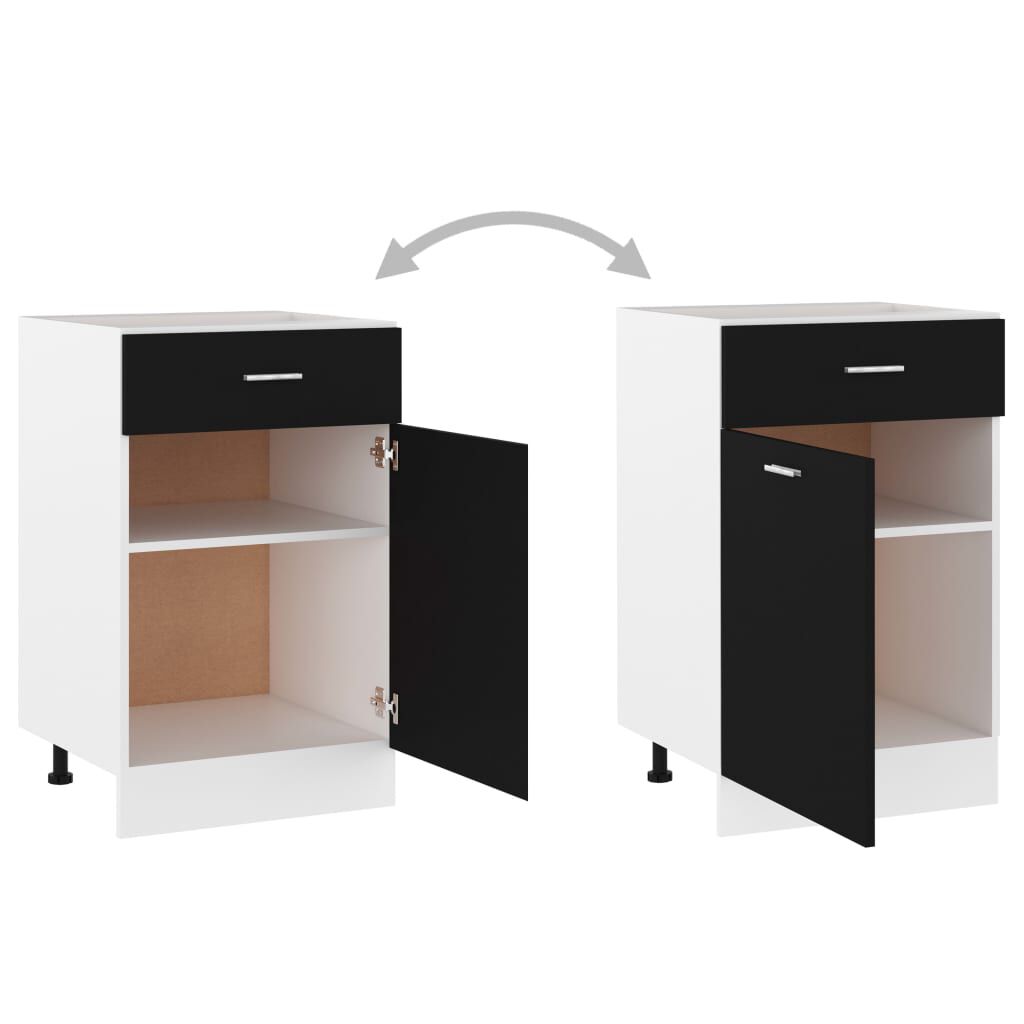 vidaXL Ντουλάπι με Συρτάρι Lyon Μαύρο 50x46x81,5 εκ. Επεξ. Ξύλο