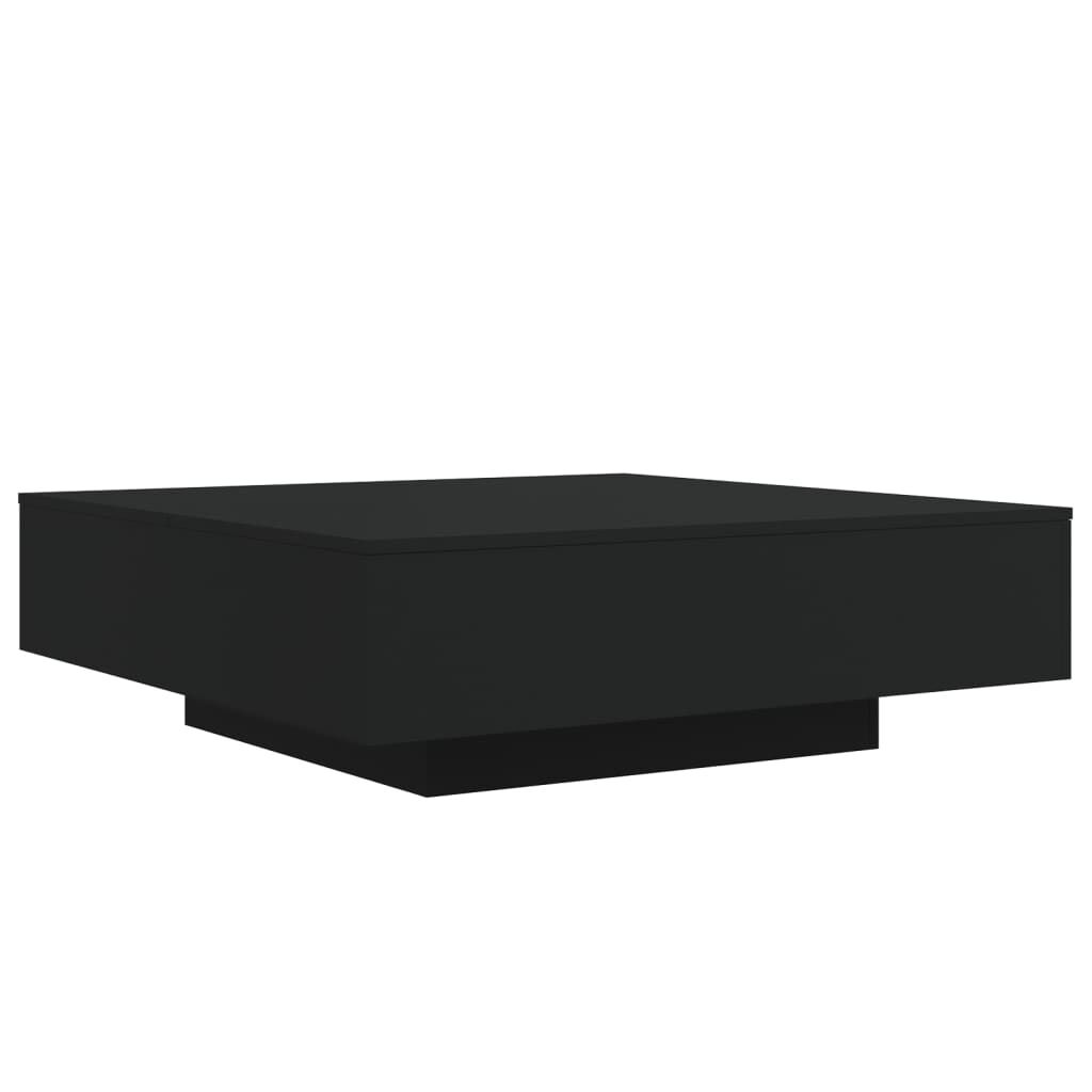 vidaXL Τραπεζάκι Σαλονιού με Φώτα LED Μαύρο 100x100x31 εκ.