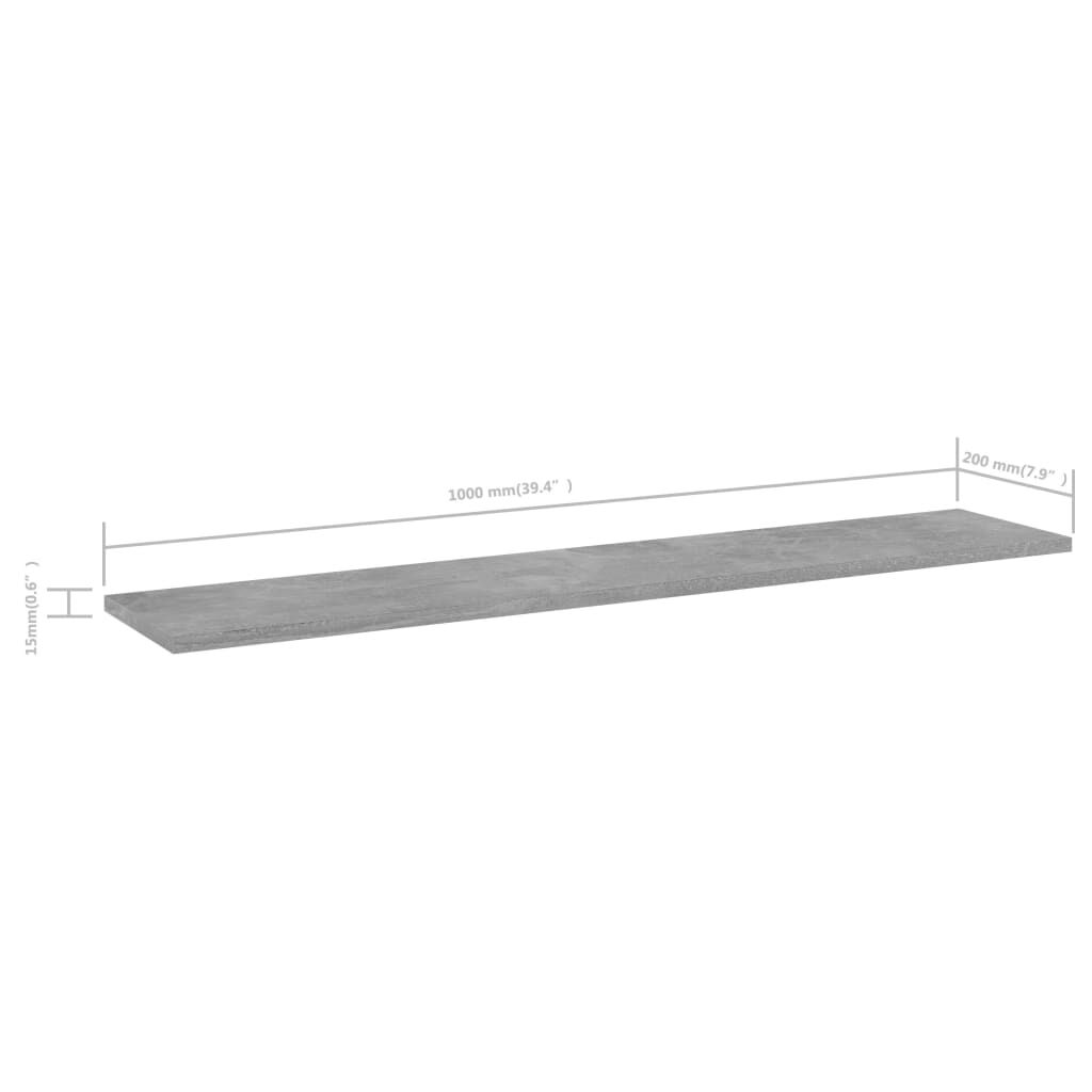 vidaXL Ράφια Βιβλιοθήκης 8 τεμ Γκρι Σκυροδ. 100x20x1,5 εκ. Μοριοσανίδα