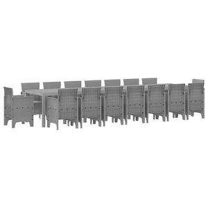 vidaXL &Sigma;&epsilon;&tau; &Tau;&rho;&alpha;&pi;&epsilon;&zeta;&alpha;&rho;ί&alpha;&sigmaf; &Kappa;ή&pi;&omicron;&upsilon; &mu;&epsilon; &Mu;&alpha;&xi;&iota;&lambda;ά&rho;&iota;&alpha; 17 pcs &Alpha;&nu;&omicron;&iota;&chi;&tau;ό &gamma;&kappa;&rho;&iota; PP