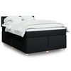 vidaXL Κρεβάτι Boxspring με Στρώμα Μαύρο 140x200 εκ. Υφασμάτινο