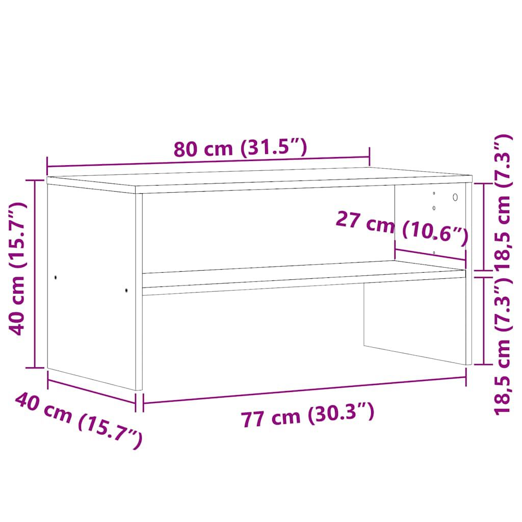 vidaXL Έπιπλο Τηλεόρασης Παλιό Ξύλο 80 x 40 x 40 εκ. από Μοριοσανίδα
