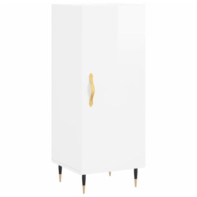 vidaXL Ντουλάπι Γυαλ. Λευκό 34,5 x 34 x 180 εκ. από Επεξεργασμένο Ξύλο