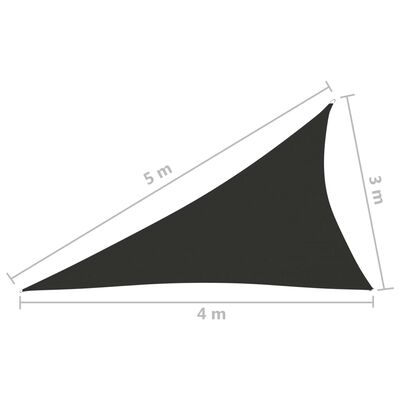 vidaXL Πανί Σκίασης Τρίγωνο Ανθρακί 3 x 4 x 5 μ. από Ύφασμα Oxford