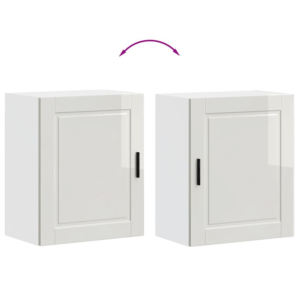 vidaXL ντουλάπια τοίχου κουζίνας 2 τεμάχια "Porto" High Gloss White