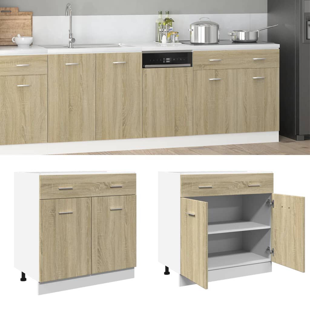 vidaXL Ντουλάπι με Συρτάρι Lyon Sonoma Δρυς 80x46x81,5 εκ. Επεξ. Ξύλο