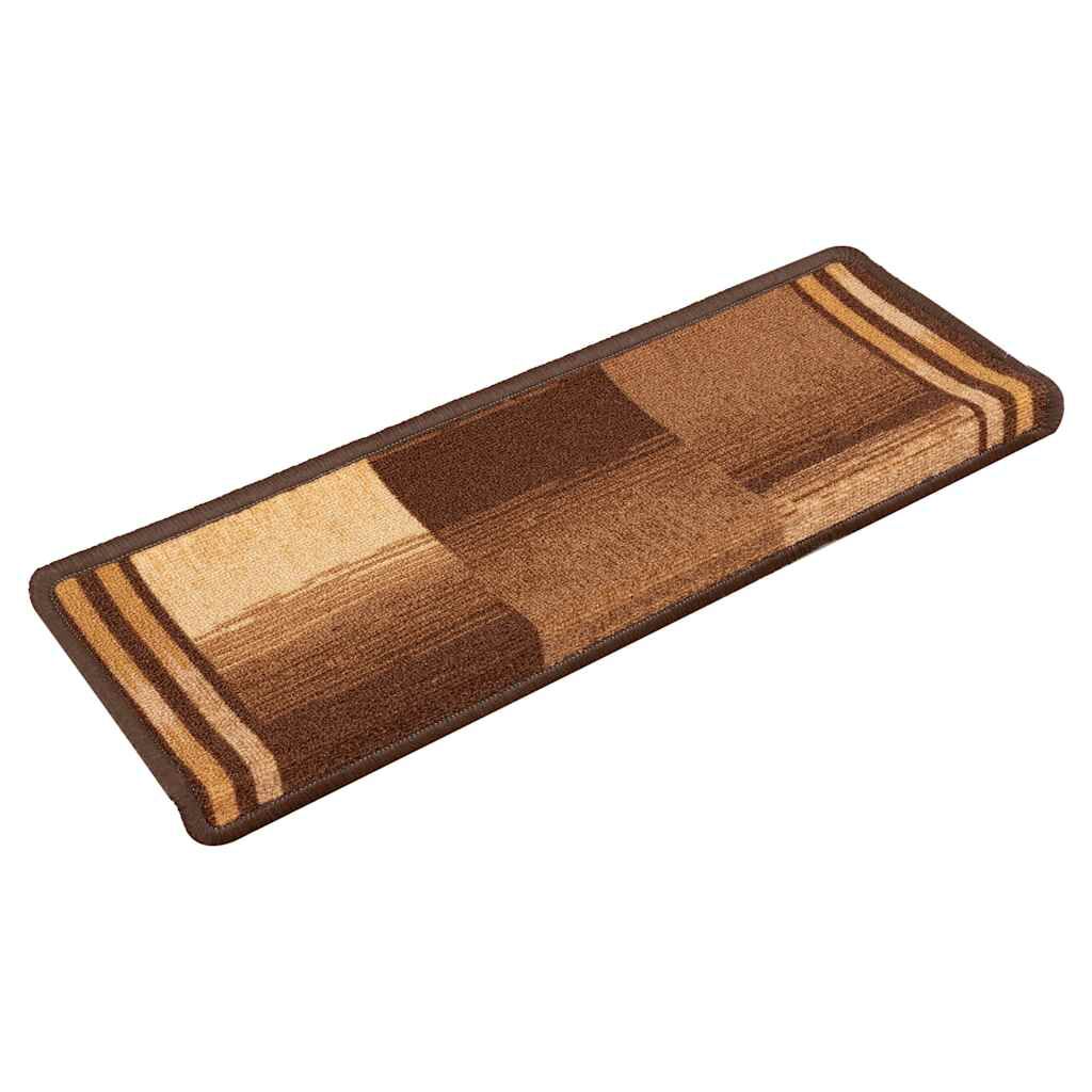 vidaXL Πατάκια Σκάλας Αυτοκόλλητα 5 τεμ. Καφέ 65x21x4 εκ.