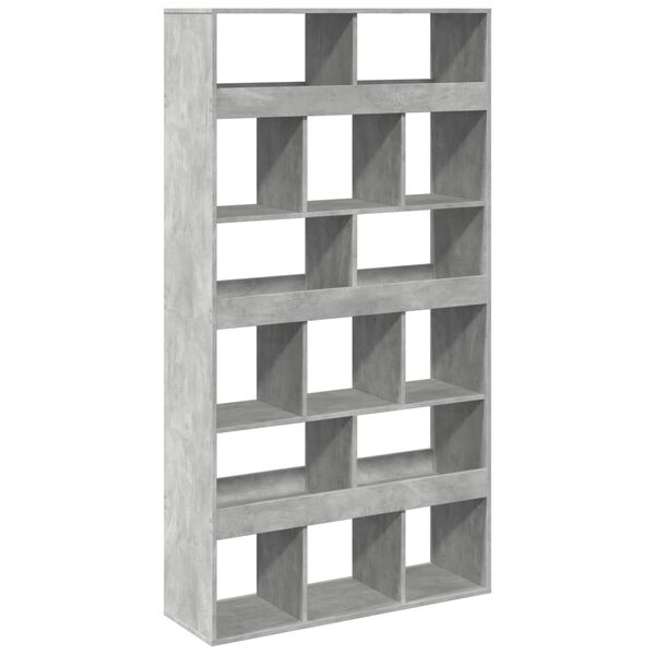 vidaXL Βιβλιοθήκη Γκρι Σκυροδέματος 100x33x187,5 εκ. Επεξεργ. Ξύλο