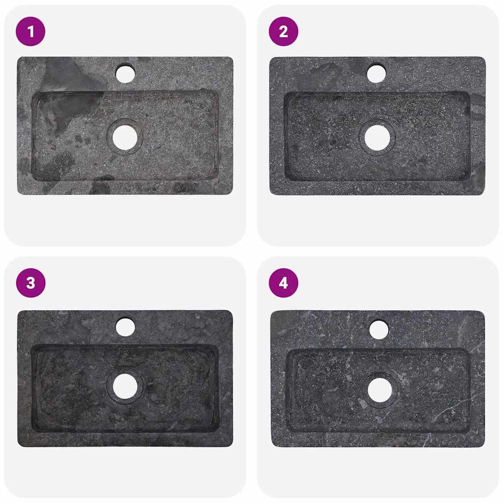 vidaXL Νιπτήρας Επιτοίχιος Γκρι 38 x 24 x 6,5 εκ. Μαρμάρινος