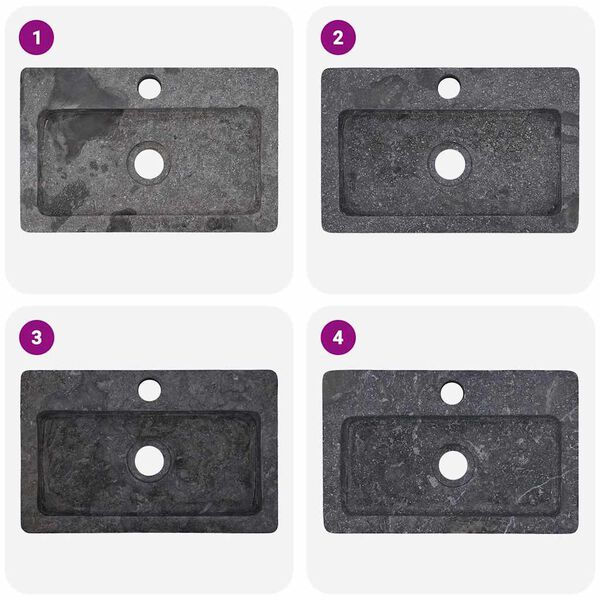 vidaXL Νιπτήρας Επιτοίχιος Γκρι 38 x 24 x 6,5 εκ. Μαρμάρινος