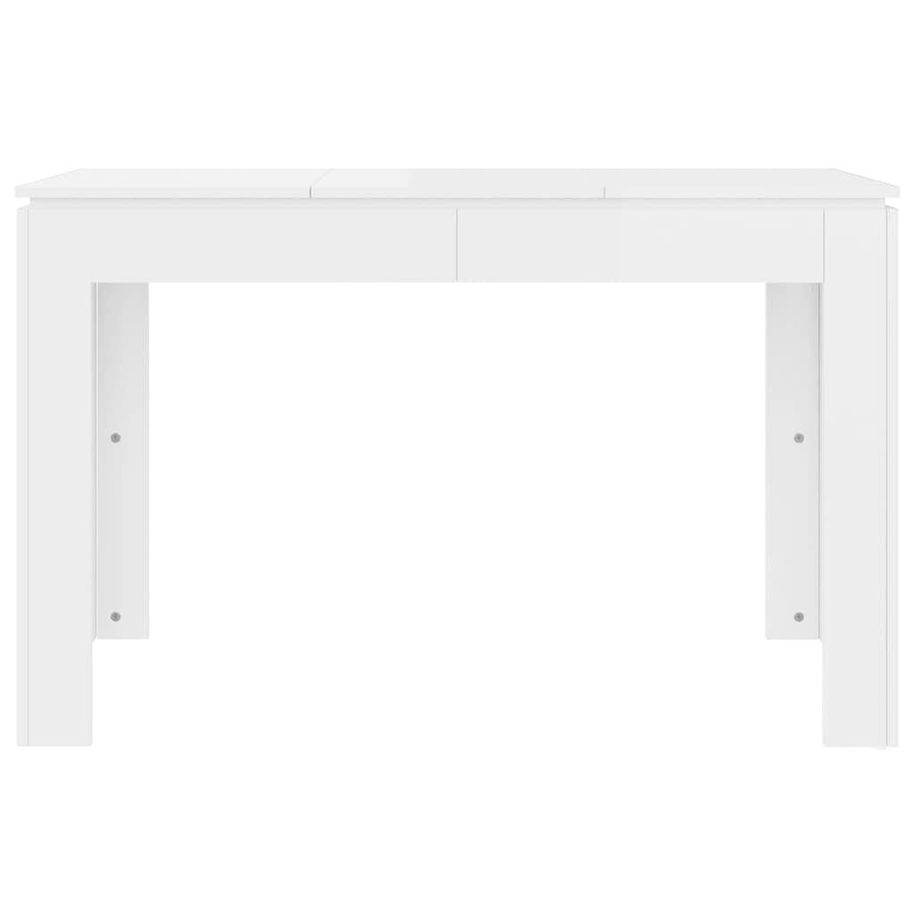 vidaXL Τραπεζαρία Γυαλιστερό Λευκό 120 x 60 x 76 εκ. από Επεξ. Ξύλο