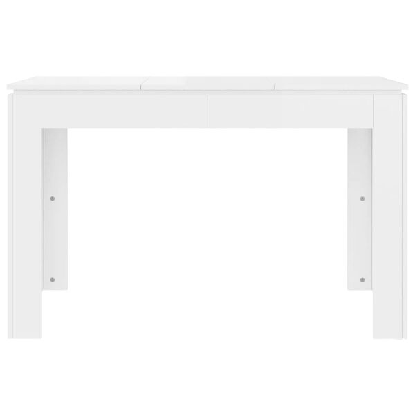 vidaXL Τραπεζαρία Γυαλιστερό Λευκό 120 x 60 x 76 εκ. από Επεξ. Ξύλο