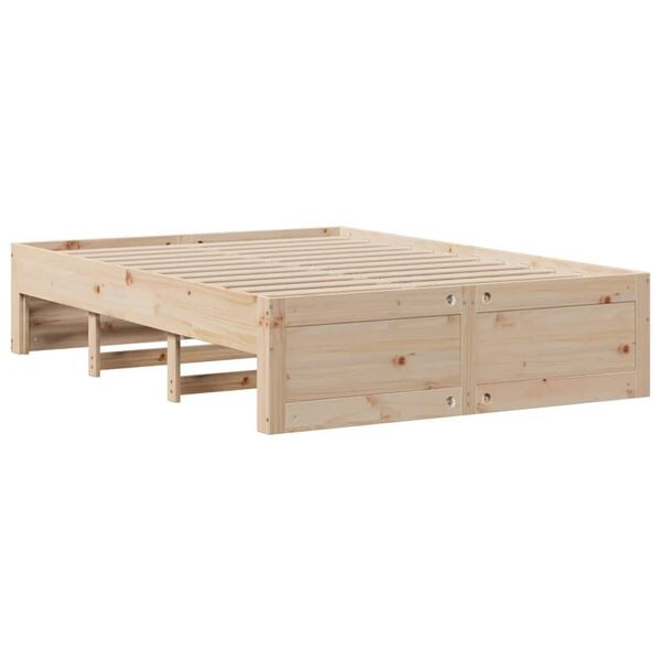 vidaXL Κρεβάτι Βιβλιοθήκη Χωρίς Στρώμα 150x200 εκ Μασίφ Ξύλο Πεύκου