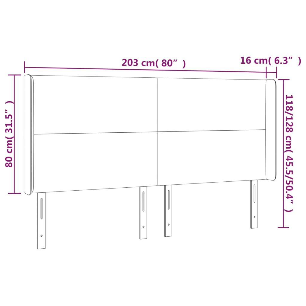 vidaXL Κεφαλάρι με Πτερύγια Ροζ 203x16x118/128 εκ. Βελούδινο