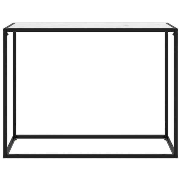 vidaXL Τραπέζι Κονσόλα Λευκό 100 x 35 x 75 εκ. από Ψημένο Γυαλί