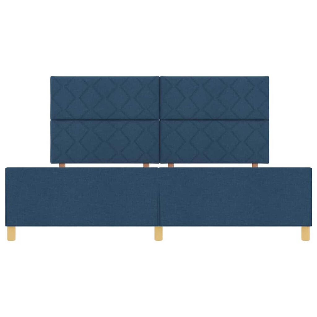 vidaXL Σκελετός Κρεβατιού με κεφαλάρι Μπλε 200 x 200 cm ύφασμα