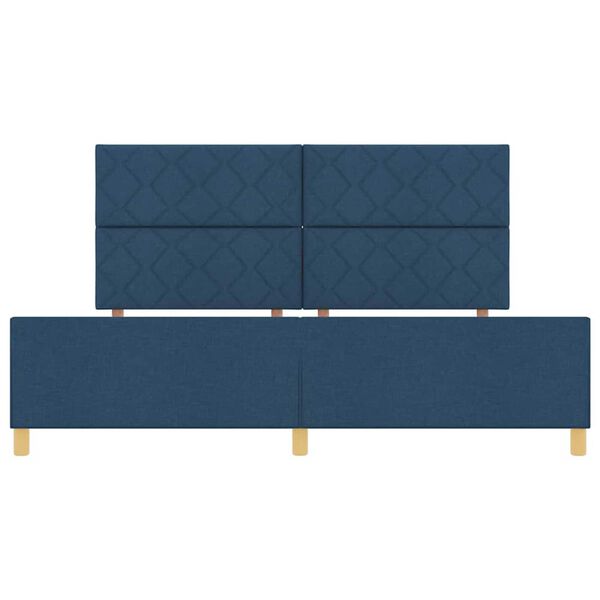 vidaXL Σκελετός Κρεβατιού με κεφαλάρι Μπλε 200 x 200 cm ύφασμα