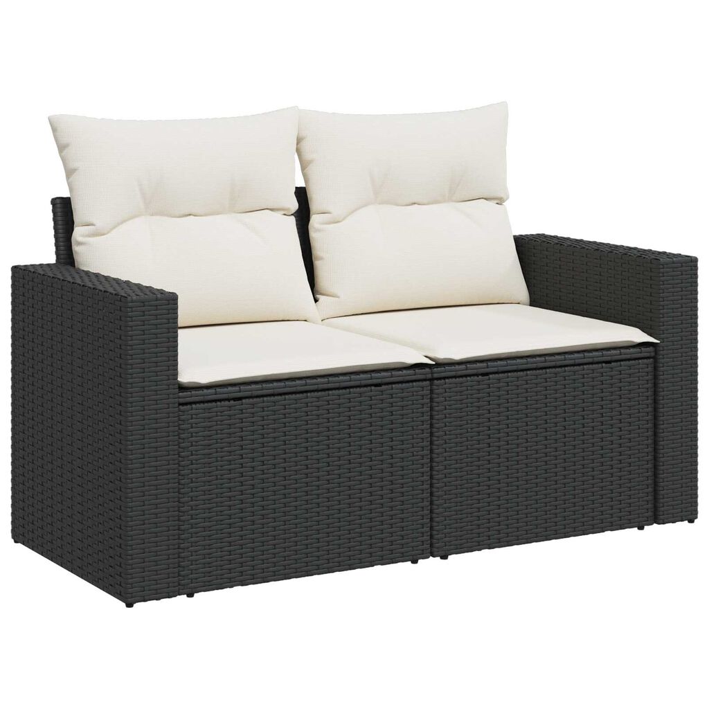 vidaXL Σετ Καναπέ Κήπου 8 pcs Μαύρο συνθετικό ρατάν