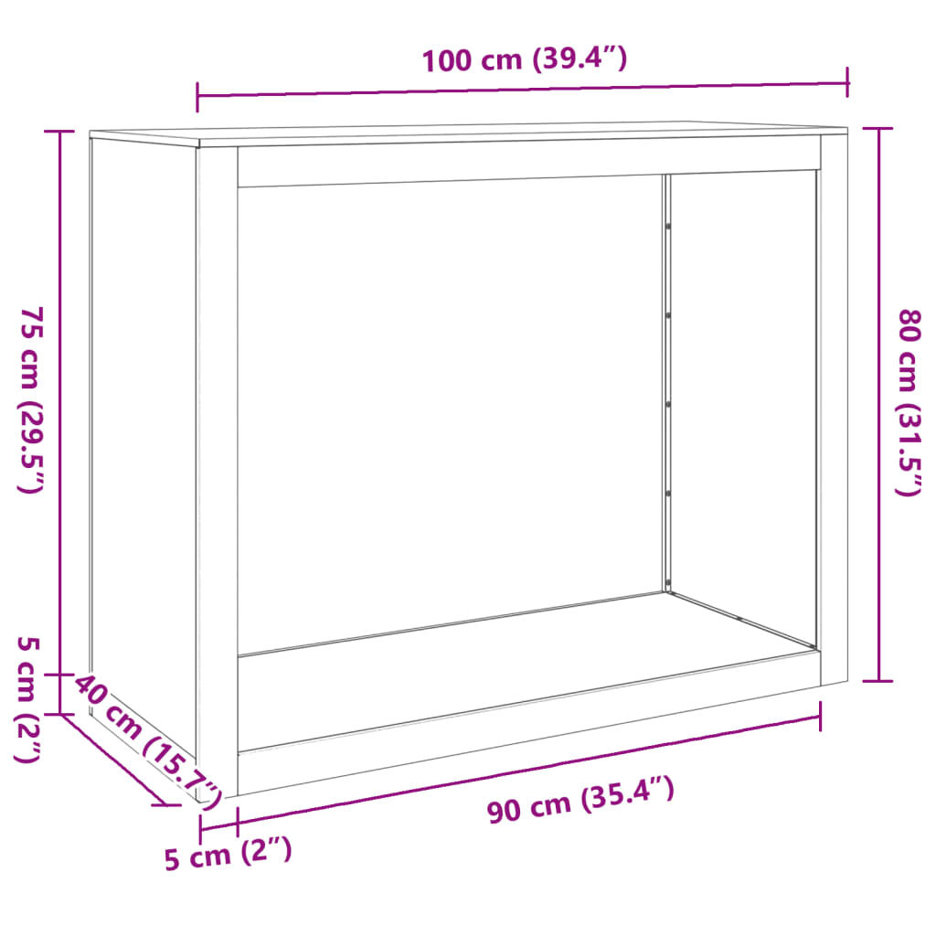 vidaXL Ράφι Καυσόξυλων Ανθρακί 100x40x80 εκ. Ατσάλινο
