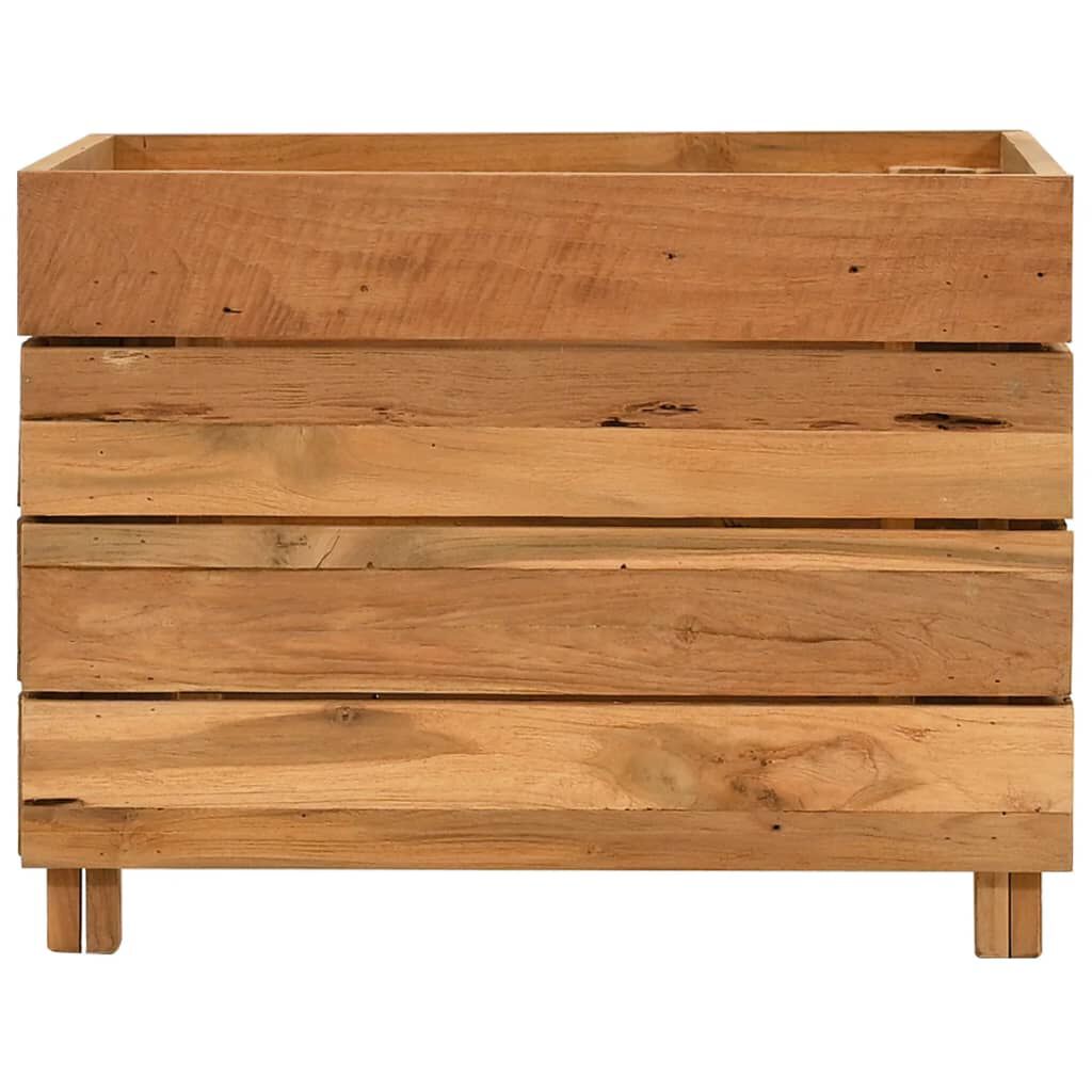 vidaXL Ζαρντινιέρα Υπερυψωμένη 50x40x38 εκ. Ανακυκλ. Ξύλο Teak/Ατσάλι