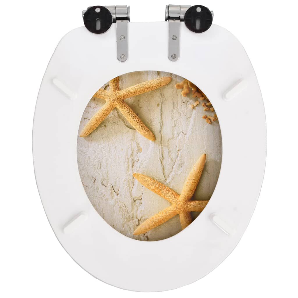 vidaXL Καλύμματα Λεκάνης Soft Close 2 τεμ. Σχέδιο Αστερίες από MDF