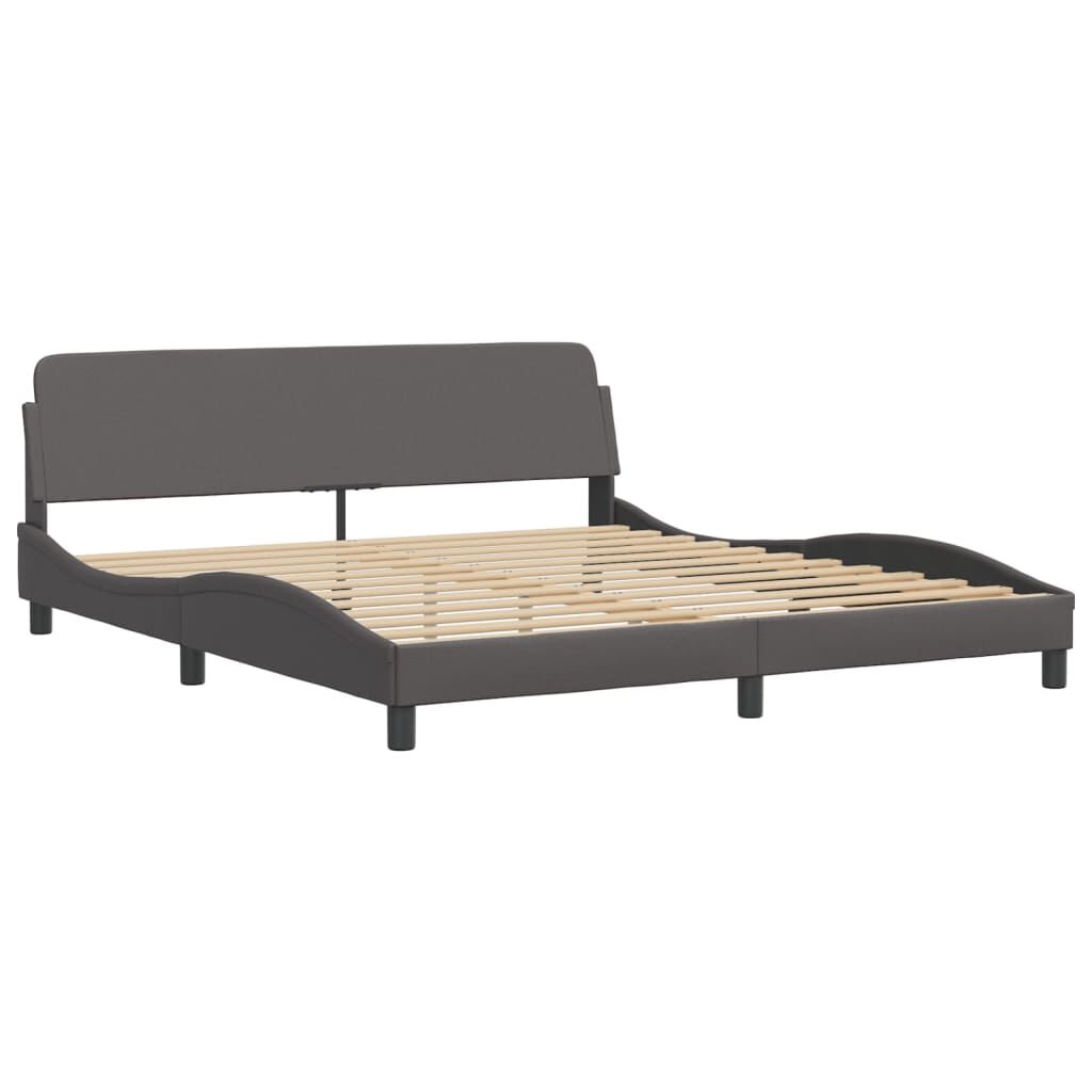 vidaXL Κρεβάτι με Στρώμα Γκρι 180x200 εκ. Συνθετικό Δέρμα