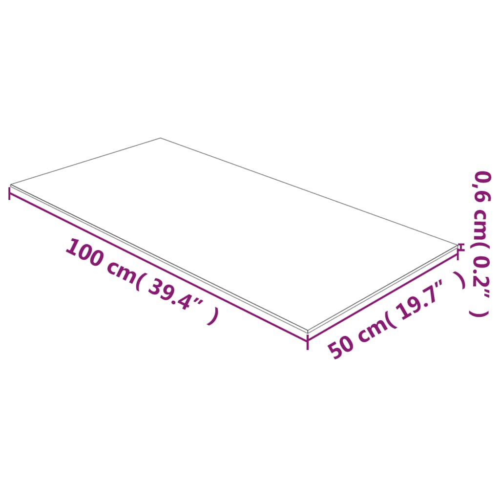 vidaXL Επιφάνεια Τραπεζιού Διαφανής 50 x 100 εκ. από Ψημένο Γυαλί