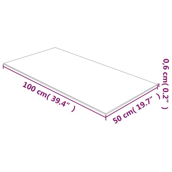 vidaXL Επιφάνεια Τραπεζιού Διαφανής 50 x 100 εκ. από Ψημένο Γυαλί