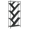 vidaXL Βιβλιοθήκη Μαύρη 79x30x180 εκ. Επεξεργασμένο Ξύλο & Μέταλλο