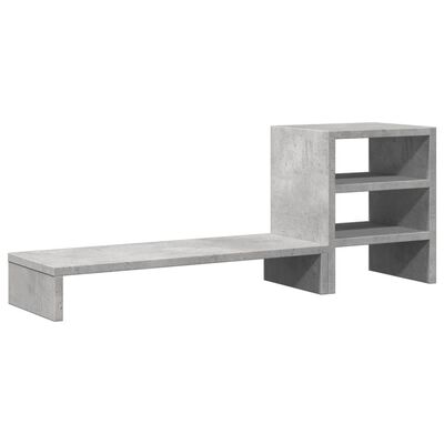 vidaXL Βάση Οθόνης με Organiser Γραφείου Γκρι Σκυρ. από Επεξ. Ξύλο