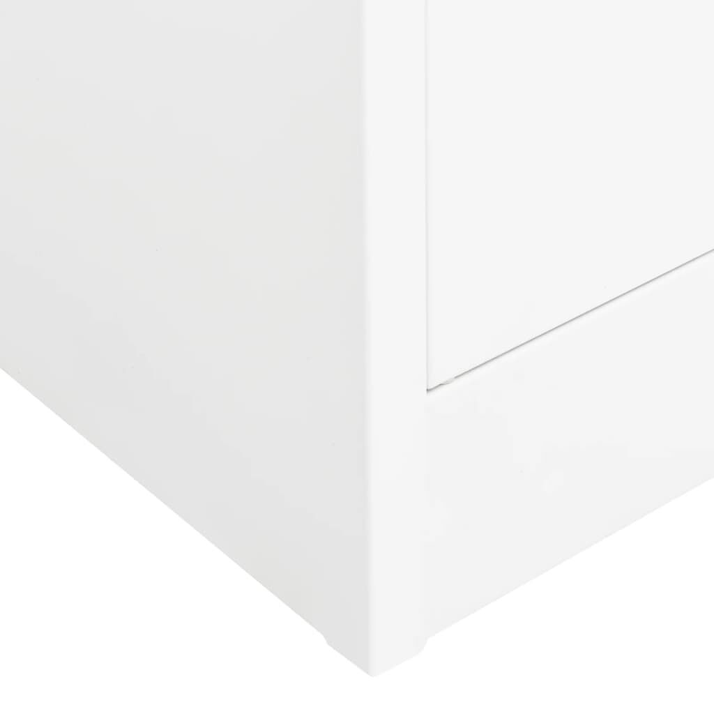 vidaXL Ντουλάπα Γραφείου 90 x 40 x 180 εκ. Λευκή Ατσάλινη