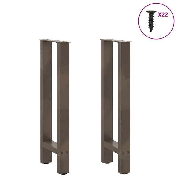 vidaXL Πόδια Κονσόλας 2 τεμ. από Φυσικό Ατσάλι 38x(72-73) εκ. Ατσάλι