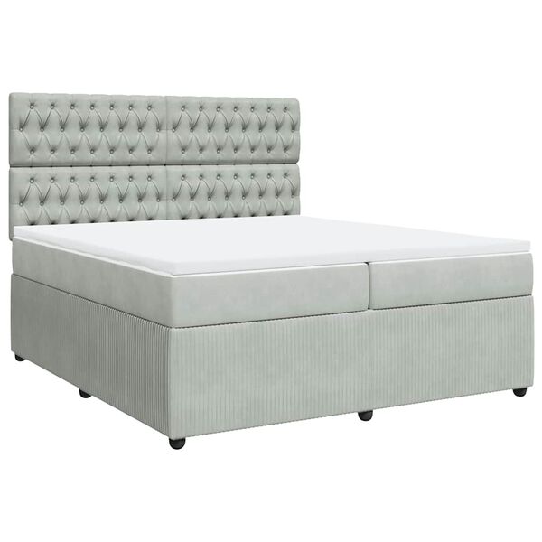 vidaXL &Kappa;&rho;&epsilon;&beta;ά&tau;&iota; Boxspring &mu;&epsilon; &Sigma;&tau;&rho;ώ&mu;&alpha; &Alpha;&nu;&omicron;&iota;&chi;&tau;ό &Gamma;&kappa;&rho;&iota; 200x200 &epsilon;&kappa;. &Beta;&epsilon;&lambda;&omicron;ύ&delta;&iota;&nu;&omicron;