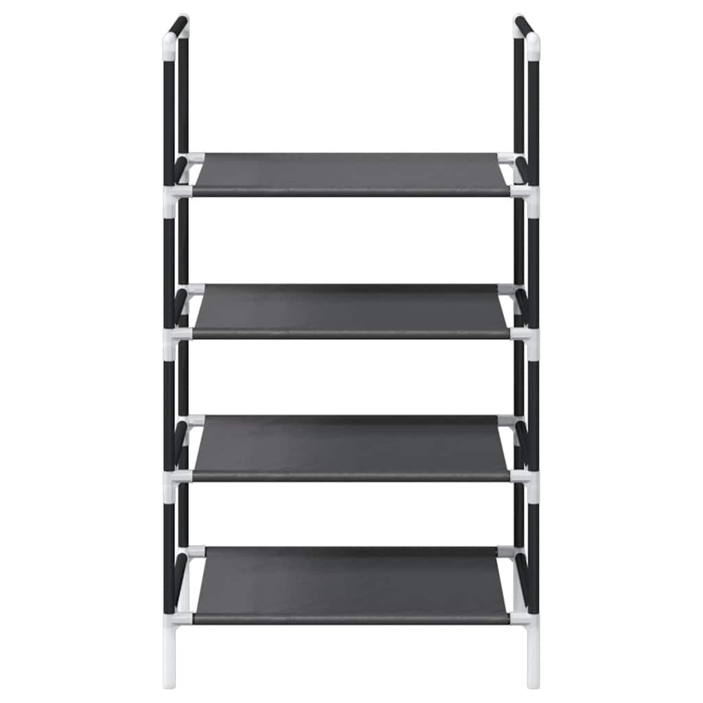 vidaXL Ράφι παπουτσιών 4 επιπέδων μαύρο 44x28x77 cm μη υφασμένο ύφασμα