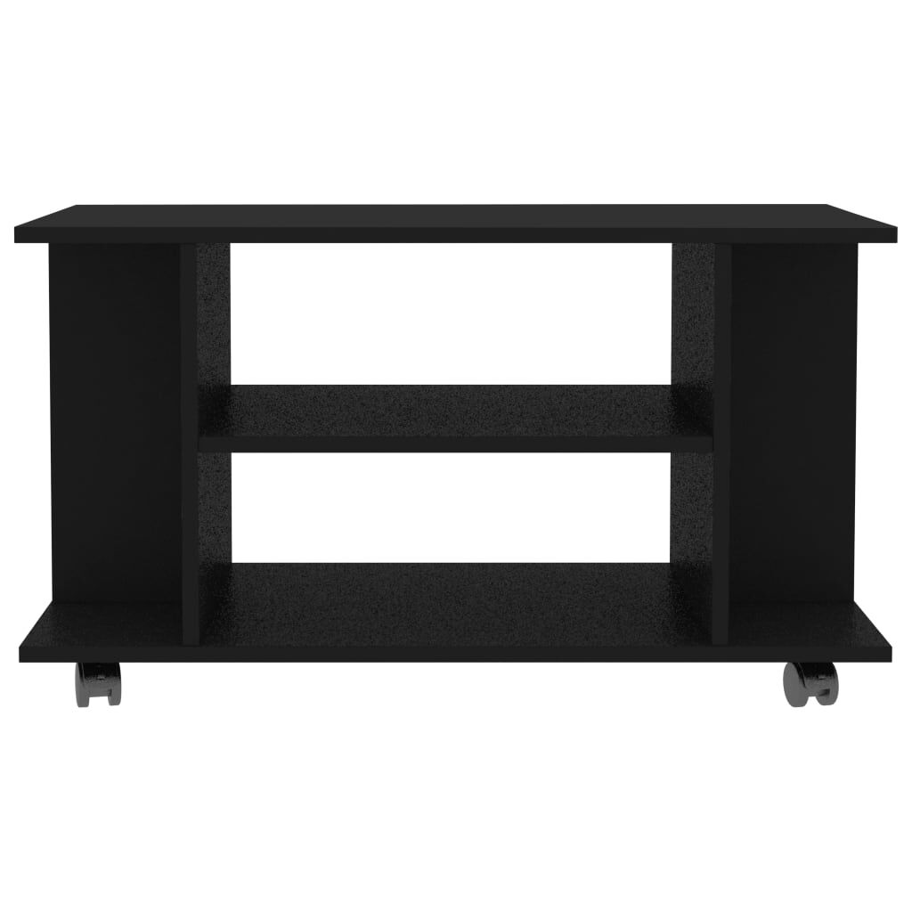vidaXL Έπιπλο Τηλεόρασης με Ρόδες Μαύρο 80x40x45 εκ. Επεξ. Ξύλο