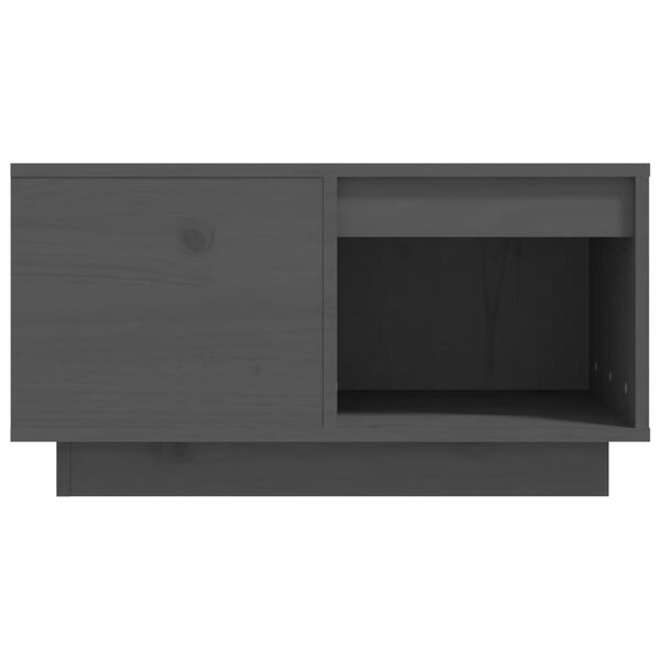 vidaXL Τραπεζάκι Σαλονιού Γκρι 60x61x32,5 εκ. από Μασίφ Ξύλο Πεύκου
