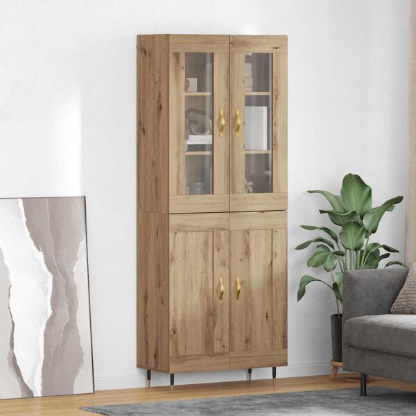 vidaXL Highboard 2 pcs Artisan Oak &Epsilon;&pi;&epsilon;&xi;&epsilon;&rho;&gamma;&alpha;&sigma;&mu;έ&nu;&omicron; &xi;ύ&lambda;&omicron;