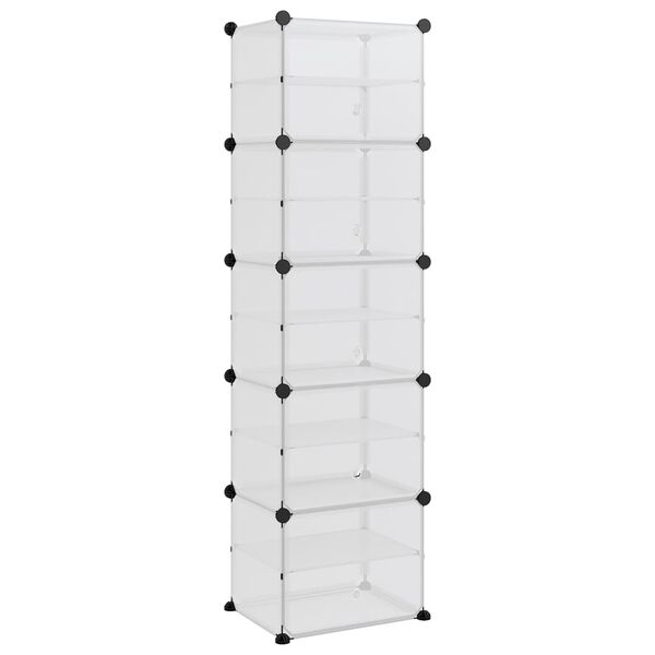 vidaXL Παπουτσοθήκη Διαφανής 44 x 31,5 x 153,5 εκ. από Πολυπροπυλένιο