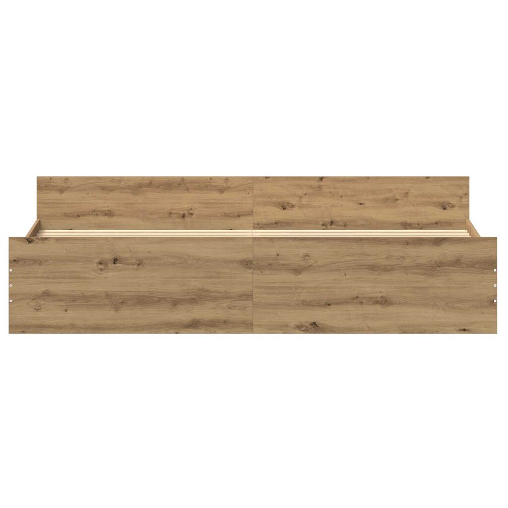 vidaXL Σκελετός Κρεβατιού artisan δρυς 200 x 200 cm Επεξεργασμένο ξύλο