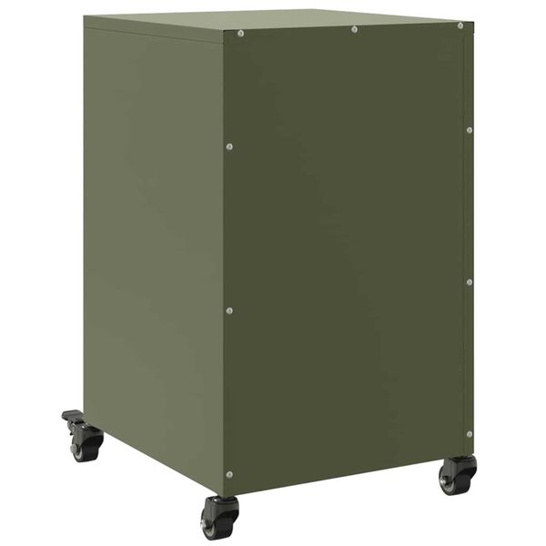 vidaXL Κομοδίνο Πράσινο Λαδί 36x39x59 εκ. από Χάλυβα